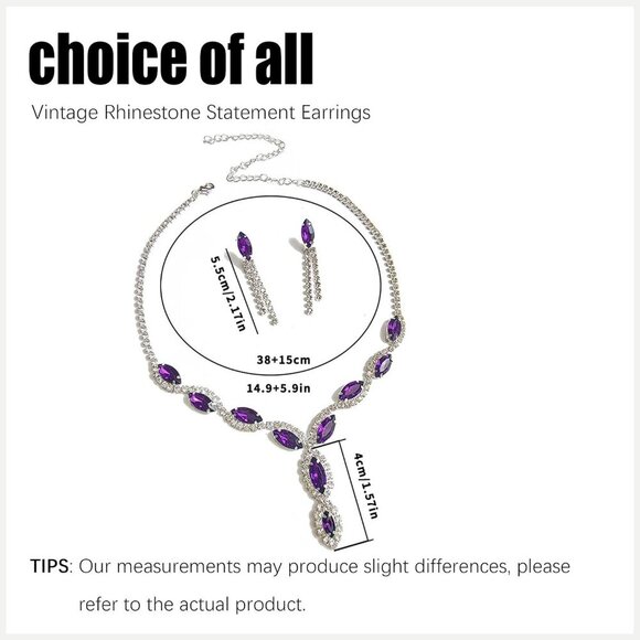 🆕 Choice Of All Prom Bridal Necklace Women Silver Crystal WeddingChoker Jewelry - Picture 6 of 7